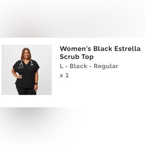 Women's Black Estrella Scrub Top - Figs